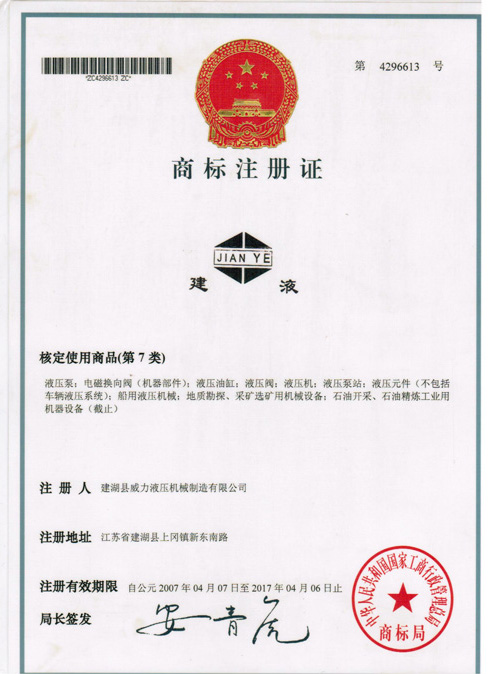 商標注冊證